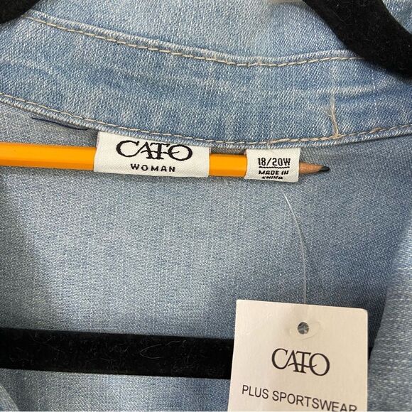 NWT Cato Womens 18/20 Blue Denim Jacket Lace Detail Cottagecore Streetwear Boho - Picture 5 of 8